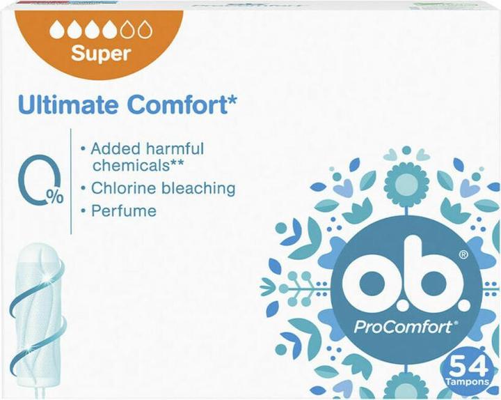 o.b. PROCOMFORT SUPER tampón 54 u