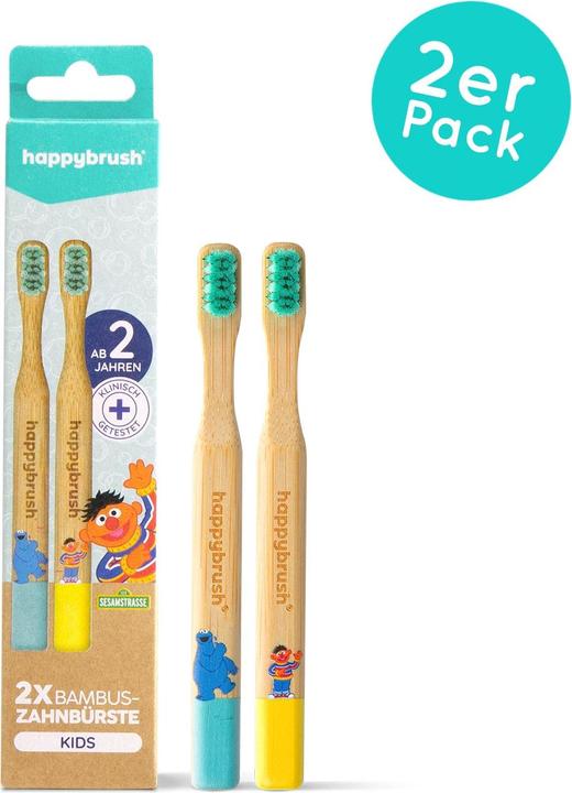 Actual product image happybrush Bamboo Sesame Street Soft manual toothbrush (Soft, 2 x)