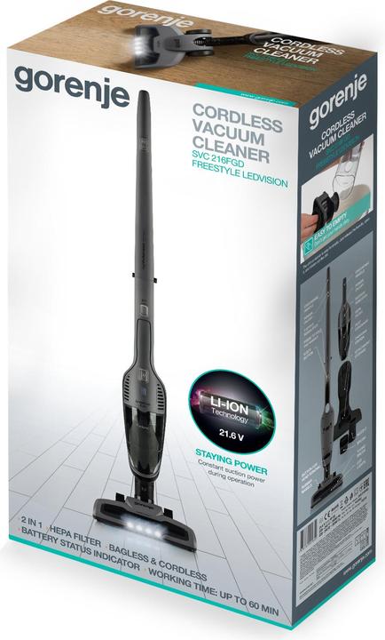 Actual product image Gorenje SVC216FGD Battery Hand Vacuum Cleaner 2-in-1