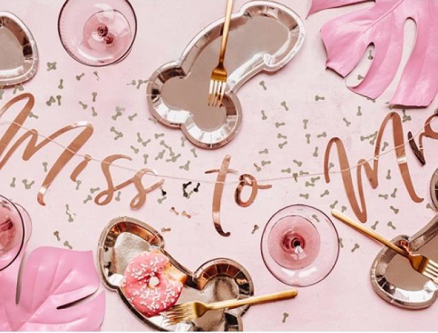 Image du produit Partydeco Assiette de fête Same Penis forever en or rose