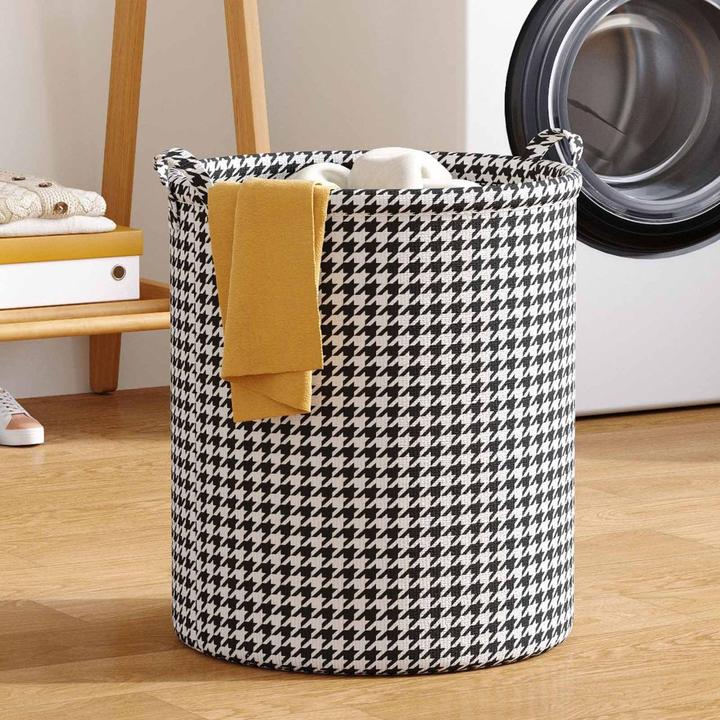 Actual product image König Design Wäschekorb mit Henkel faltbar Wäschetonne Wäschesammler Wäschesack Aufbewahrung