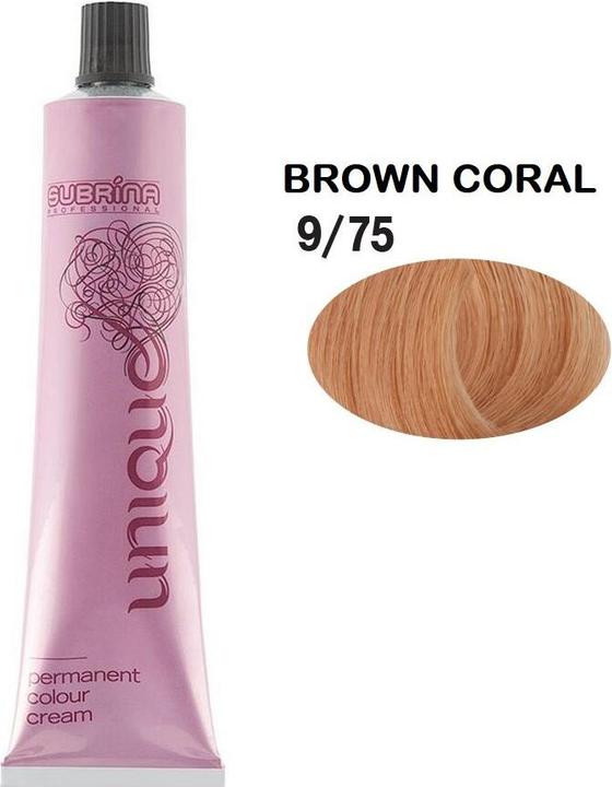 Actual product image Subrina Professional Unique Permanent Hair Dye 975 Bright Light Blond Chestnut Red - 100 Ml (975 Bright Light Blond Chestnut Red)