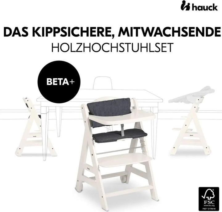 Produktbild Hauck Hochstühle Beta Plus White 5-tlg. Newborn Set - Hochstuhl + 2in1 (Hochstuhl)