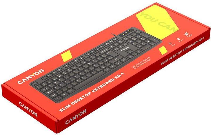 Produktbild Canyon Computertastatur Tastatur KB-1 DE Verkabelt Schwarz (AR, Kabelgebunden)