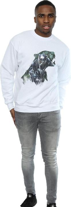 Immagine prodotto Felpa in cotone con silhouette selvaggia di Black Panther (L)