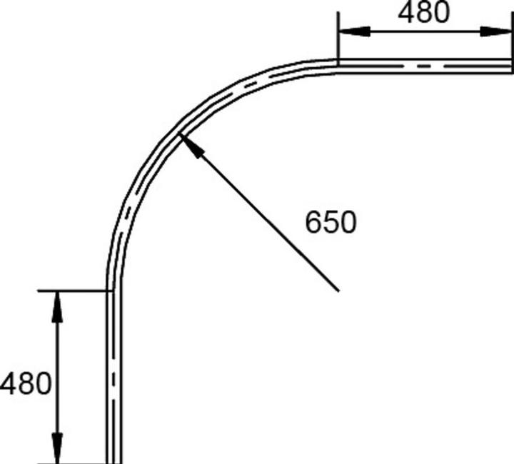 Produktbild Helm Normkreisbogen 90° zu -Vorhangsystem