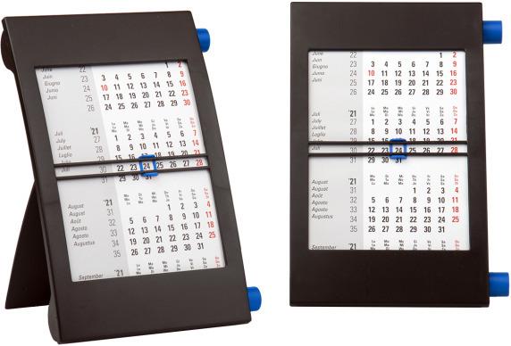 Produktbild Simplex 3-Monats-Tischkalender 2022 50013.22 schwarz/blau,3M/1S (12.5 x 15.5 cm, Harter Einband, Deutsch, Italienisch, Französisch, Englisch)
