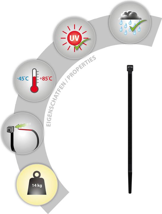 Actual product image Tox Cable tie clip 2.5x200 (100 pcs.) (200 mm, 100 pcs.)