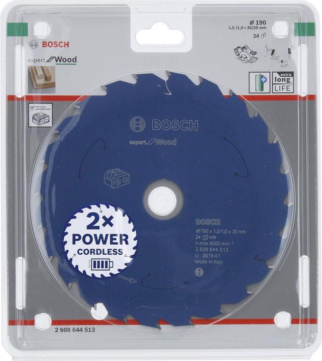 Productafbeelding Bosch Professional Zubehör Cirkelzaagblad Expert voor hout, 190 x 1,5/1 x 30, 24 tanden