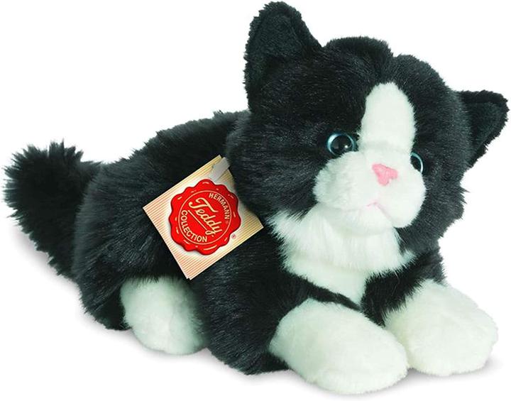 Produktbild Teddy Hermann Katze liegend schwarz/weiss 20 cm (11 cm)
