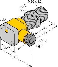 Image du produit Turck TURC BI10-G30SK-Y1X Capteur inductif KEMA 02 ATEX 1090X (Capteur)