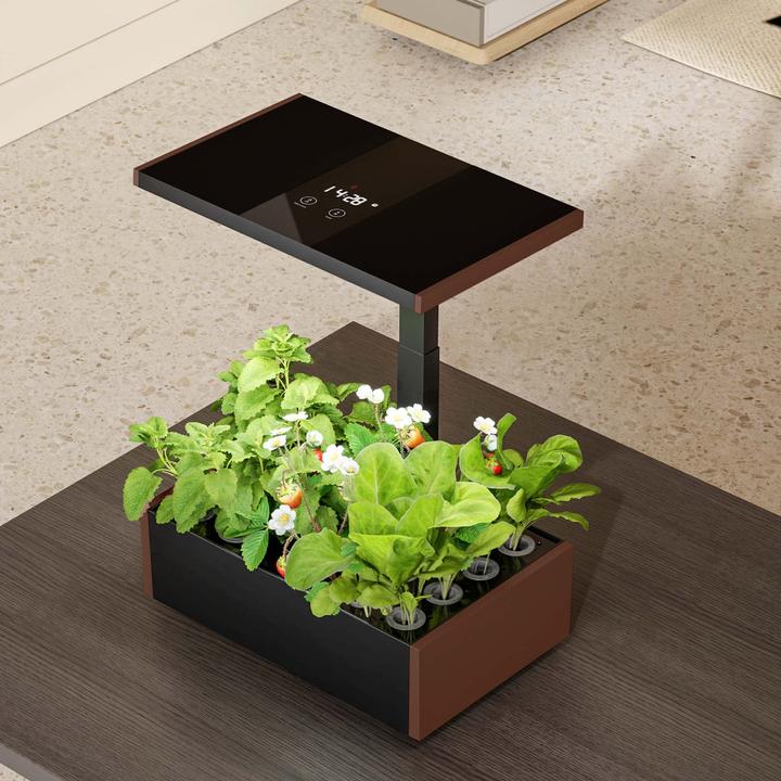 Image du produit Wiltec Système de jardinage intérieur marron Herbier Mini jardin d'intérieur LED
