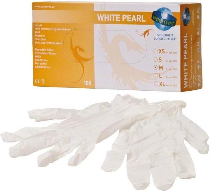 Produktbild Unigloves White Pearl Nitrilhandschuhe S (6-7) (6, 7, S)