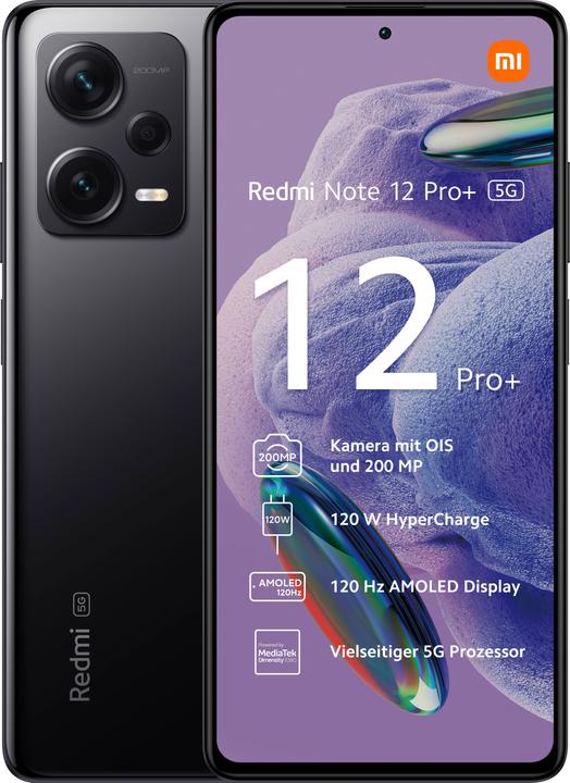 Xiaomi Redmi Note 12 Pro+ (256 GB, Midnight Black, 6.67", Dual SIM, 200 Mpx, 5G)