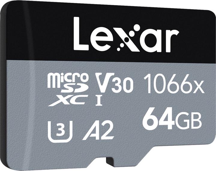 Lexar Argento (64 GB, microSDXC, U3, UHS-I)