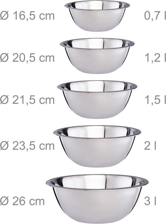 Produktbild Relaxdays Rührschüssel Set (0.70 l, 5 x)