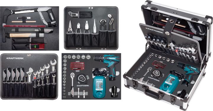 Produktbild Kraftwerk B147 Profi-Werkzeugkoffer inkl. Makita Bohrschrauber (100 Teile)