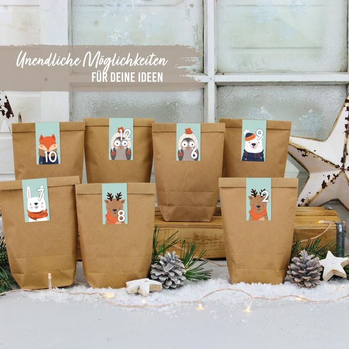 Image du produit Papierdrachen 24 autocollants de chiffres pour le calendrier de l'Avent, design n° 61