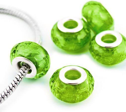 Image du produit Hermex Bead argenté 925 - Vert argenté/jaune (Argent 925, Alliage métallique/verre acrylique)