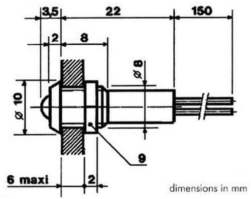 Produktbild Velleman LED-Signalleuchte 10 mm 12 V DC, Rot