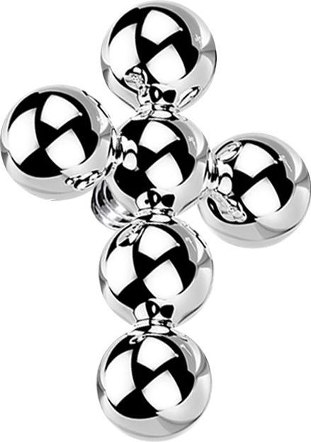 Produktbild Star Piercing Dermal Anchor silber Kreuz Kugeln (ohne Messing, Titan G23)