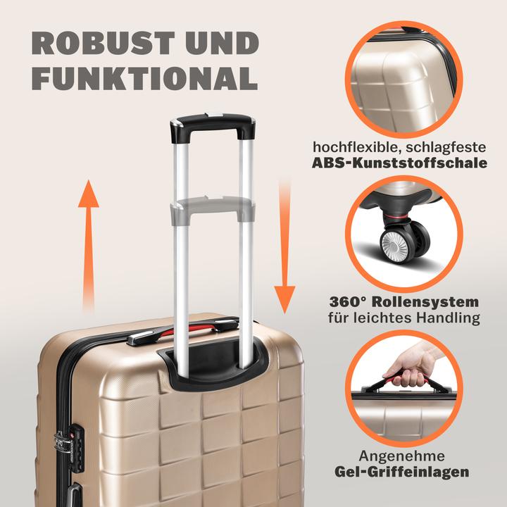 Image du produit Monzana Set de 3 valises (105 l, M (50 - 90l), L (90 - 115l), XL (à partir de 115l))