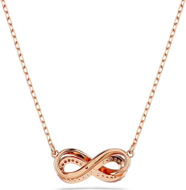 Swarovski Hyperbola Halskette Pavé Unendlichkeit Weiss Roségold (Swarovski Metall, 38 - 45 cm)