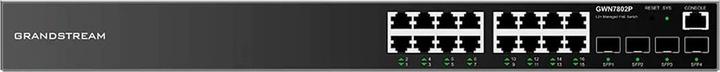 Actual product image Grandstream GWN7802P, Managed Switch, 16x Gigabit ports, 4x SFP, 16x Poe, L2 layer (16 Ports)