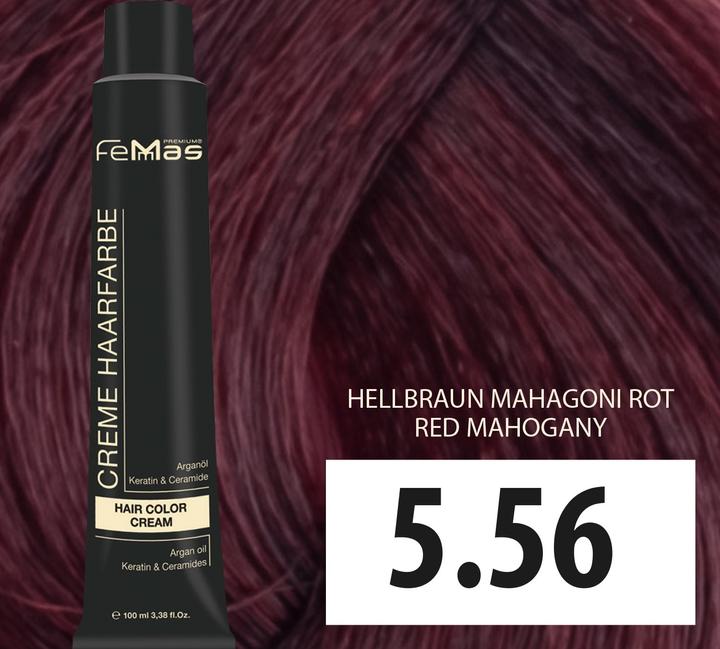 Produktbild FemMas 5.56) Haarfarbe Hellbraun Mahagonı Rot 100ml (Hellbraun Mahagonı Rot 100ml)