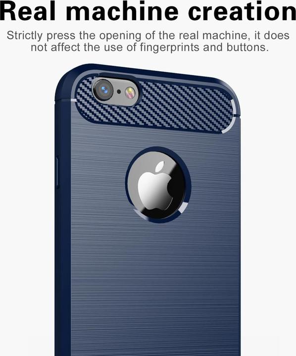 Actual product image Cadorabo TPU Ultra Slim carbon stainless steel combo cover (Apple iPhone 6)