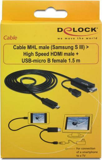 Produktbild Delock MHL 11Pin zu HDMI Kabel (1.50 m, Andere, HDMI)