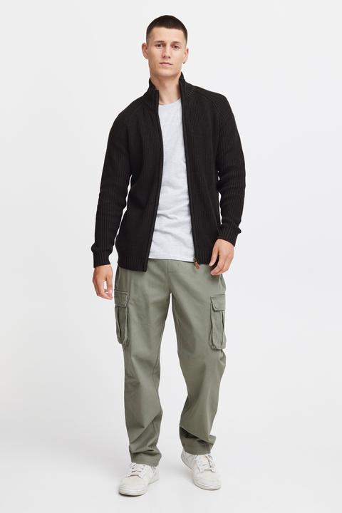 Actual product image Solid Xenos Men's Cardigan Chunky Knit Jacket With Funnel Neck Made Of 100% Cotton (XXL)