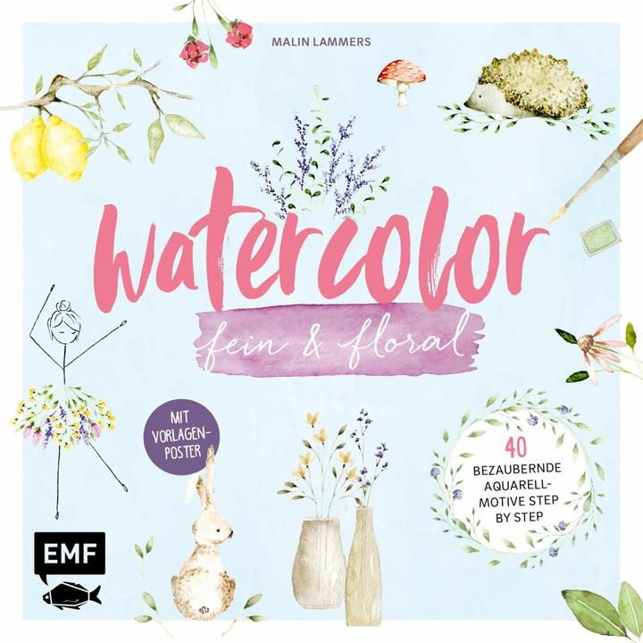 Immagine prodotto Watercolor fein und floral (Tedesco, Malin Lammers, 2021)