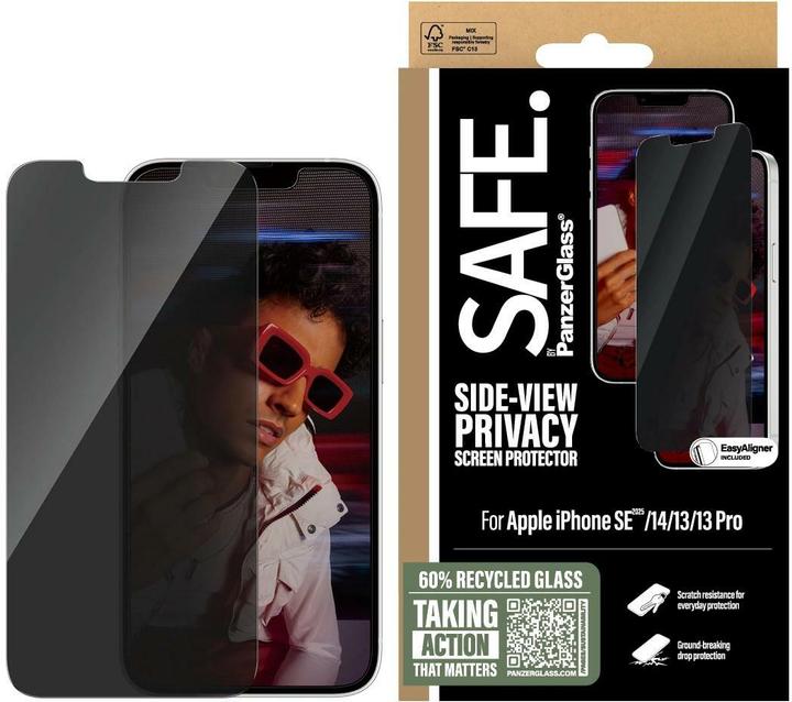 Image du produit PanzerGlass SAFE. Privacy Screen Protector (1 pièce(s), Apple iPhone 14, Apple iPhone 13, Apple iPhone 16e, Apple iPhone 13 Pro)