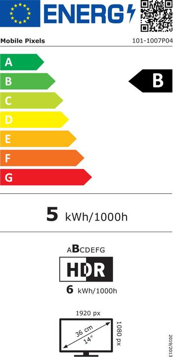 Label énergétique Mobile Pixels Duex Max (1920 x 1080 pixels, 14.10")