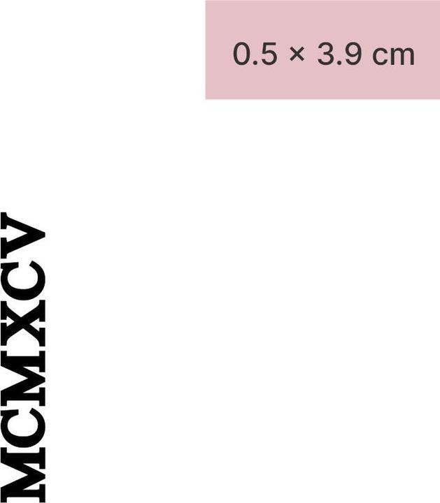 Produktbild minink Temporäres Tattoo – Römische Zahl MCMXCV (1995)