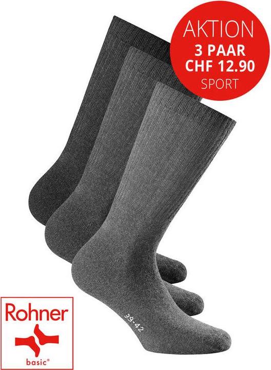 Actual product image Rohner Sport 3 Pack Sock (35 - 38)