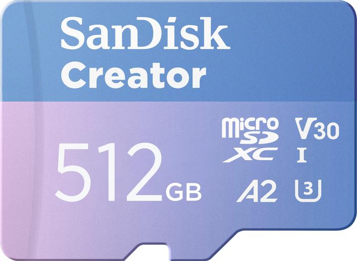 Produktbild SanDisk Creator UHS-I V30 (512 GB, microSDXC, U3, UHS-I)