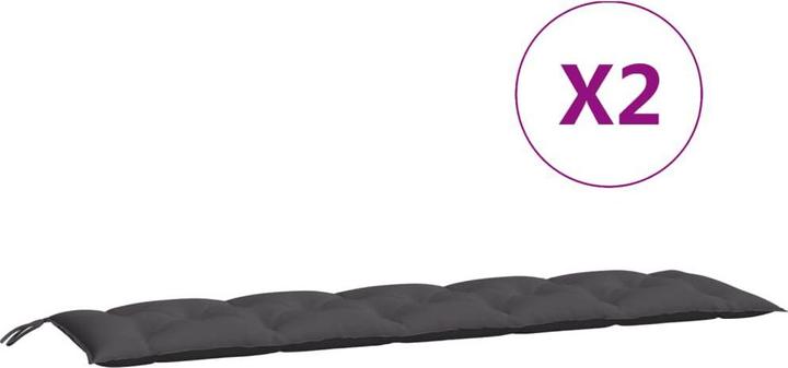 Actual product image VidaXL Garden bench cushions 2 pcs. O x ford fabric (180 x 50 x 7 cm)