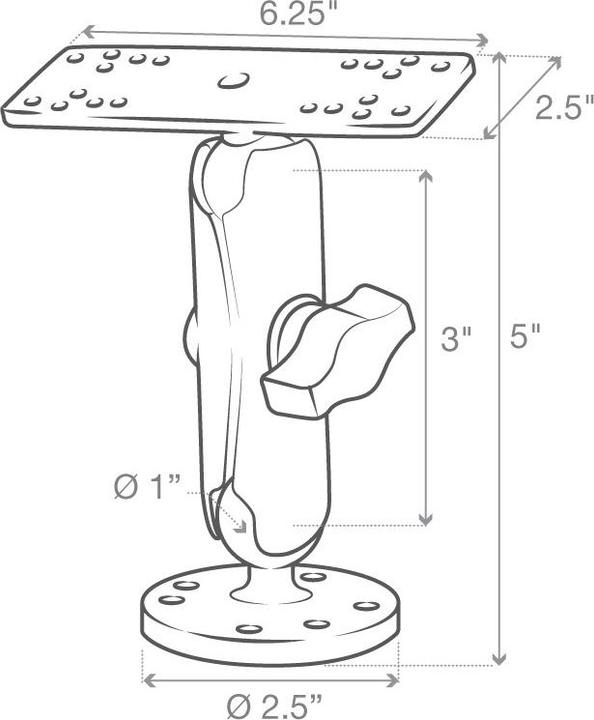 Produktbild RAM Mounts RAM MOUNT Montageset für Sonargerät auf einer ebenen Fläche RAMB111U