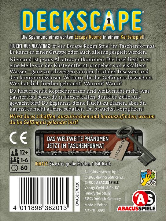 Image du produit Abacus Deckscape - S'évader d'Alcatraz (Allemand)