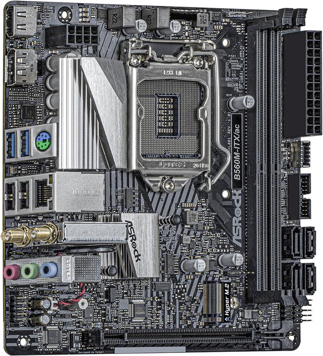 Produktbild AsRock MB -ITX/ac 1200 ITX HDMI/DP DDR4 (LGA 1200, Intel B560, Mini-ITX)