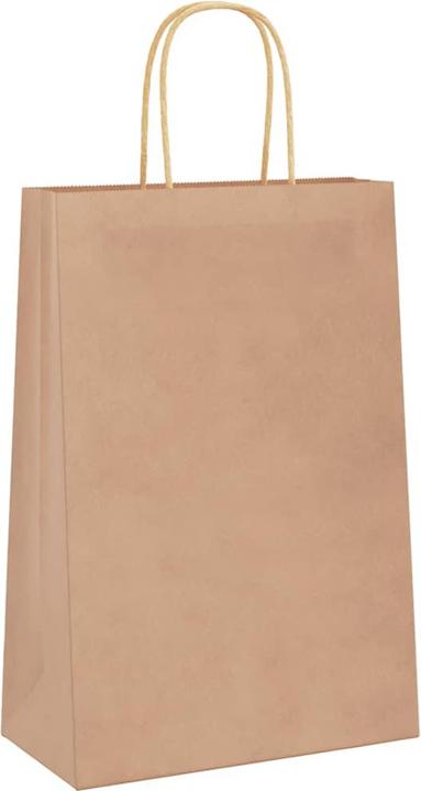 Produktbild VidaXL Kraftpapiertüten 50 Stk. mit Henkel Braun 22x11x31 cm Papiertüte (Geschenktüte, 50 x)