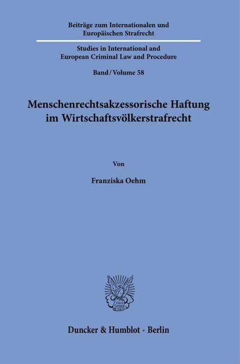 Nährwerte und Zutaten Oehm:Menschenrechtsakzessorische Haftun (Deutsch, Franziska Oehm, 2024)