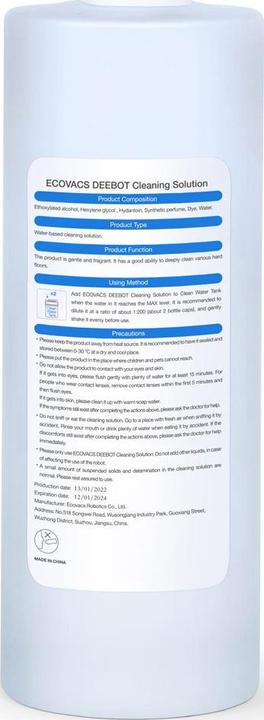 Actual product image Ecovacs DEEBOT X1/T10 Family Cleaning Solution 1 L - D-SO01-0019