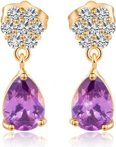 Produktbild Hermex Ohrstecker vergoldet mit Morganit Cubic Zirconia - Goldig (Metalllegierung)