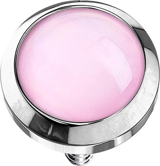Produktbild Star Piercing Dermal Anchor silber mit Epoxidstein pink (ohne Messing, Chirurgenstahl 316L)