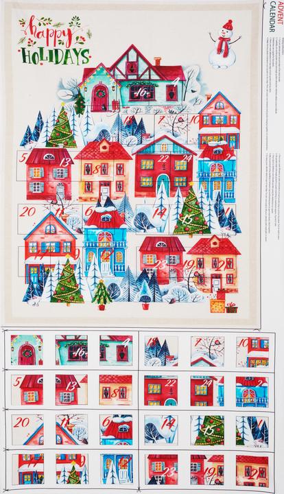 Produktbild VBS Adventskalender Stoffpanel "Wichtel", ca. 150 x 80 cm