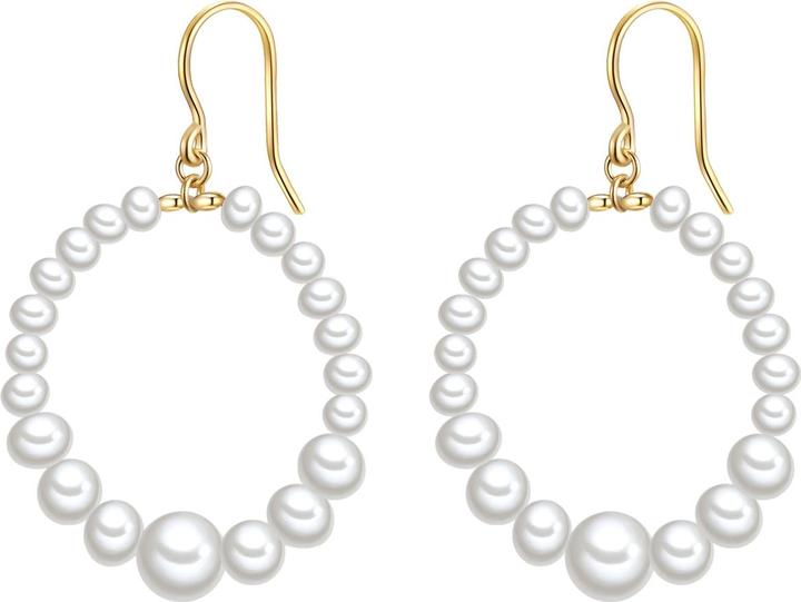 Valero Pearls Damen Sterling Silber Süsswasser-Zuchtperle gelbgold - 28639 (Sterling Silber)