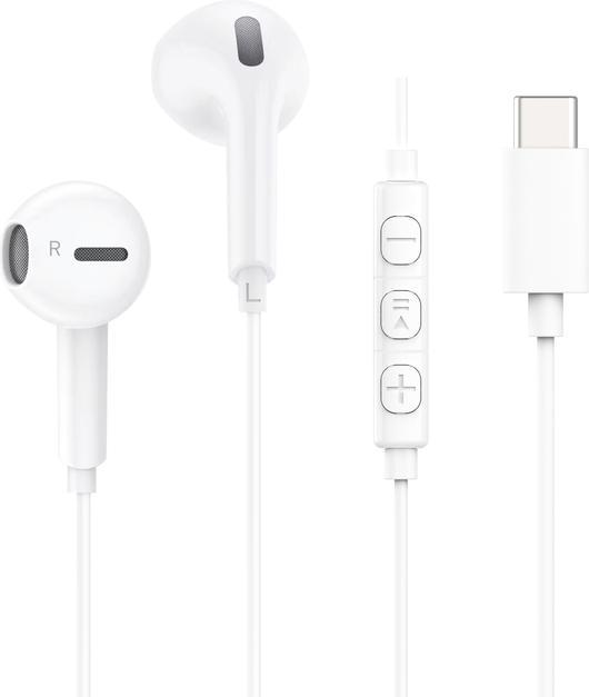 Actual product image Muvit Ecouteurs USB-C Plastique Recycle Blanc (Cable)